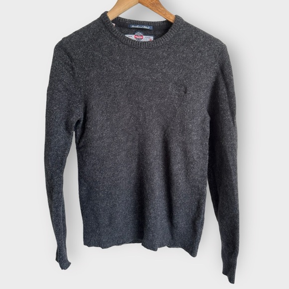 Superdry lambswool blend dark gray sweater, men’s small - Picture 3 of 4